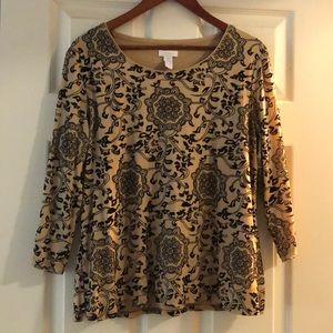 Chico’s three quarter sleeve dress blouse.